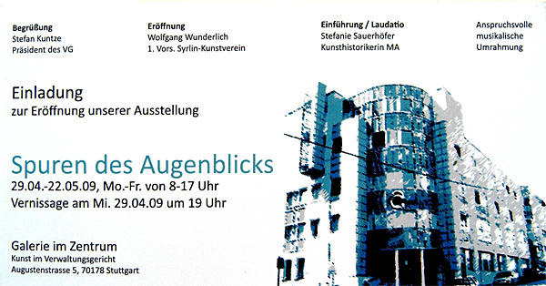 Spuren des Augenblicks - Einladung zur Vernissage